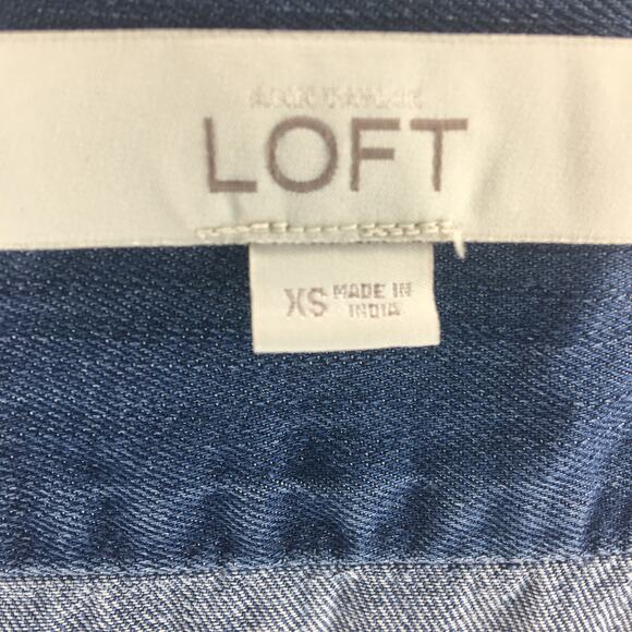 Anne Taylor LOFT Blue Chambray Button-Up Shirt Dress Women's Size  XS - Picture 5 of 16